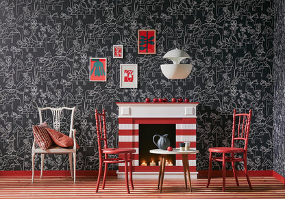 Dalecarlie Wallpaper by Pierre Frey shown in a room setting (view 1)