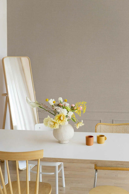 Dalia wallpaper by Coordonné in Toasted, shown in a styled room