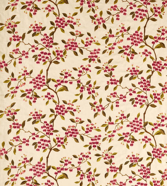 Damson Blossom Fabric by Sanderson Madder/Olive