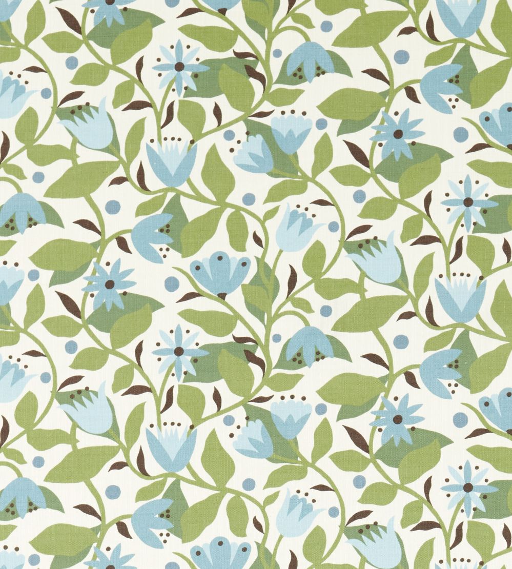 Dancing Daisies Print Fabric by Scion Cornflower