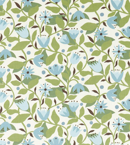 Dancing Daisies Print Fabric by Scion Cornflower