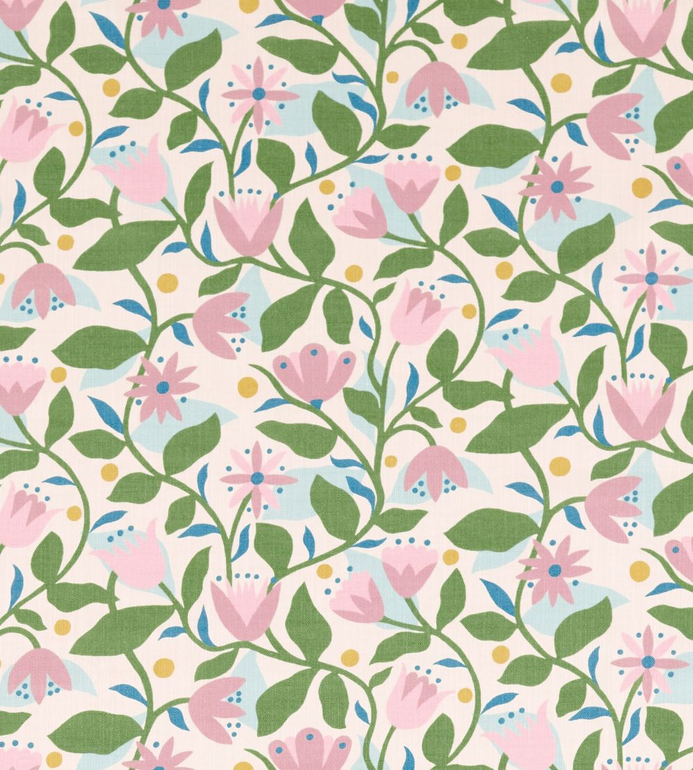 Dancing Daisies Print Fabric by Scion Lilac