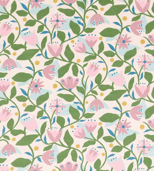 Dancing Daisies Print Fabric by Scion Lilac