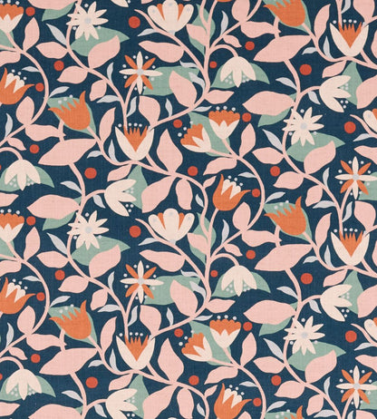Dancing Daisies Print Fabric by Scion Midnight
