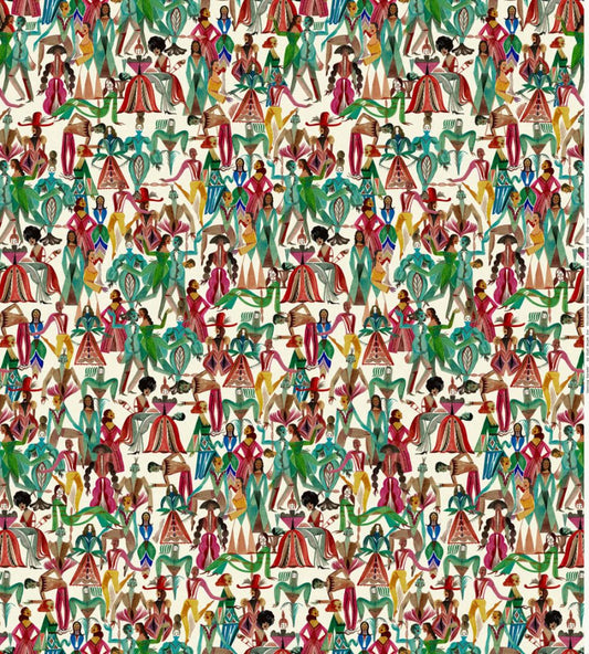 Dancing Parade Wallpaper by Christopher Farr Cloth Fuchsia