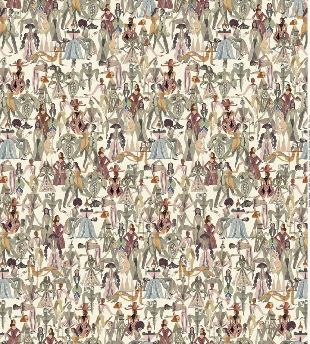 Dancing Parade Wallpaper by Christopher Farr Cloth Slate