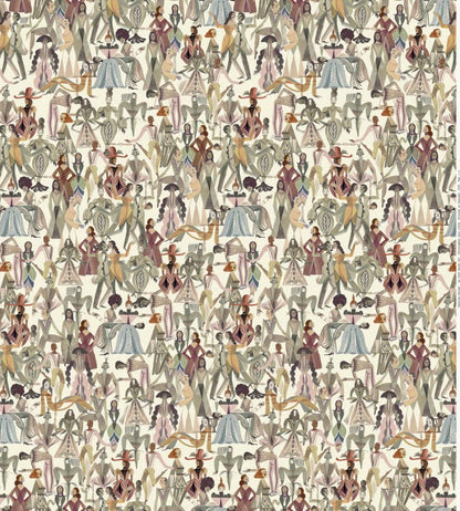 Dancing Parade Wallpaper by Christopher Farr Cloth Slate
