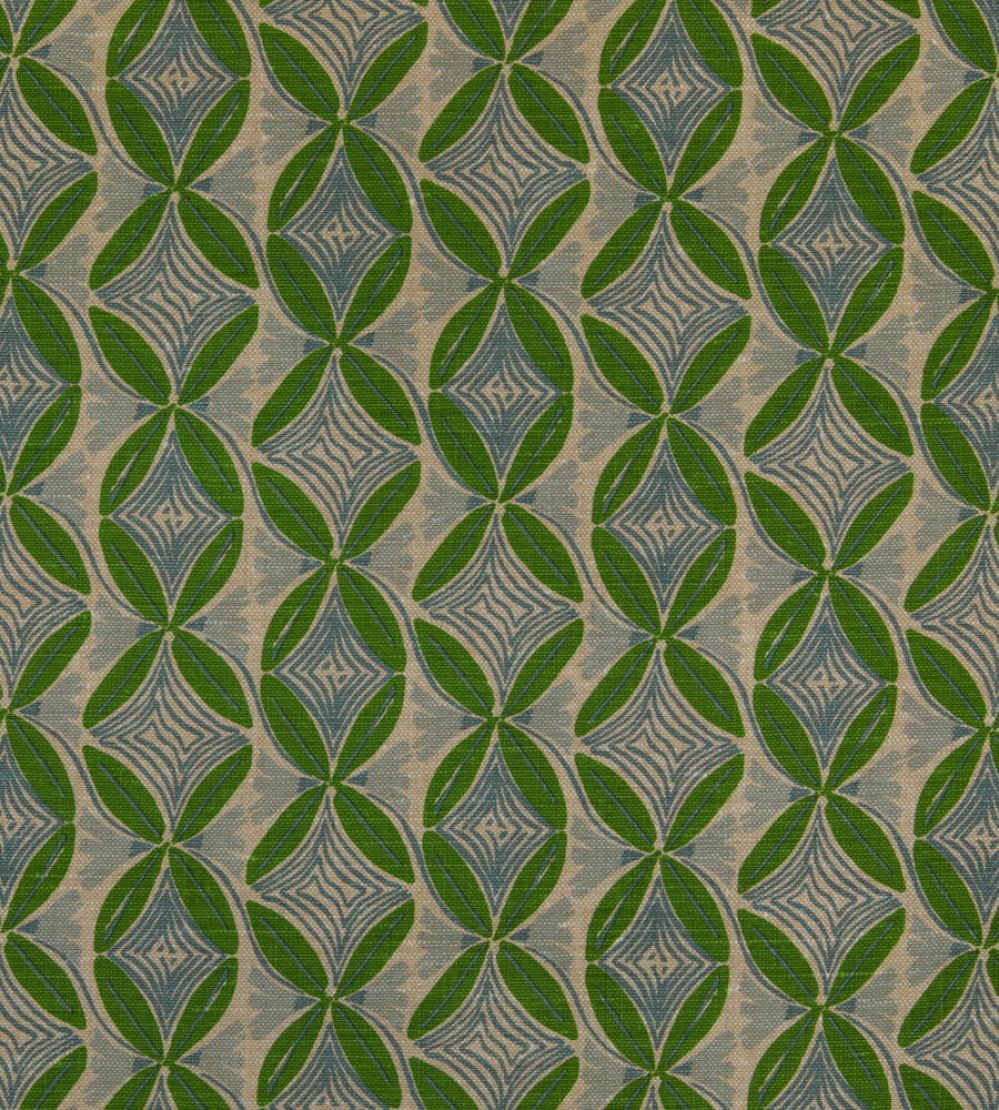 Dancing Vines Fabric by Christopher Farr Cloth Green