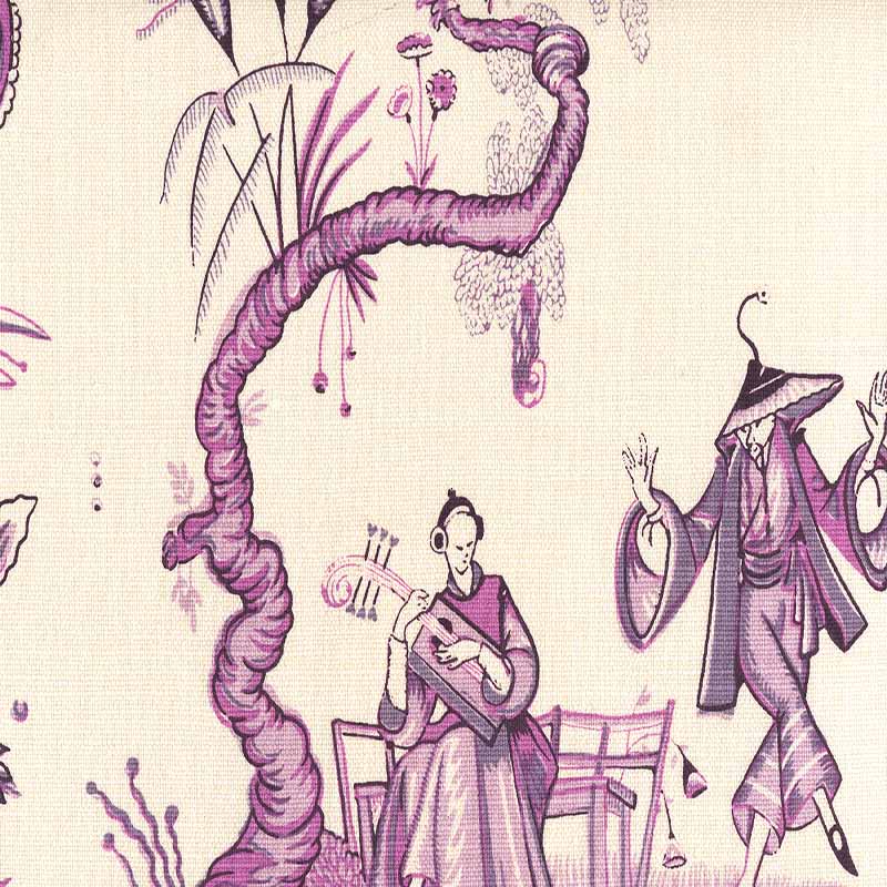 Danse Chinois Purple Lilac Lavender fabric by Quadrille