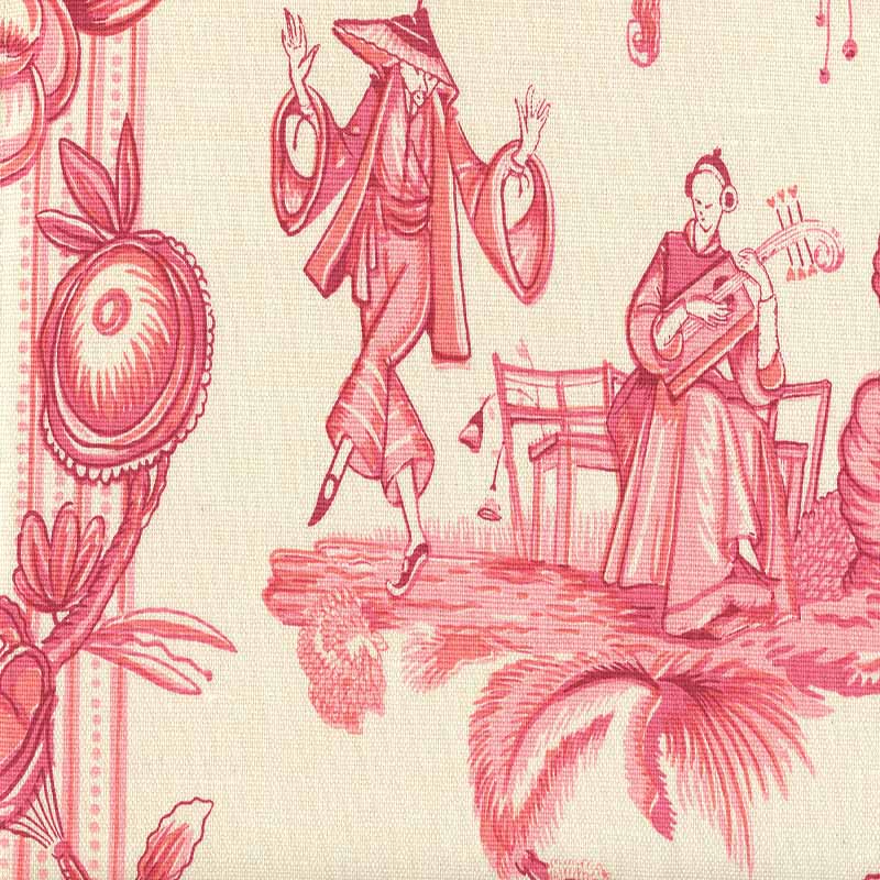 Danse Chinois Magenta Pink Rose fabric by Quadrille