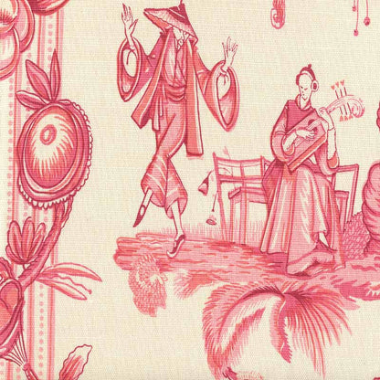 Danse Chinois Magenta Pink Rose fabric by Quadrille