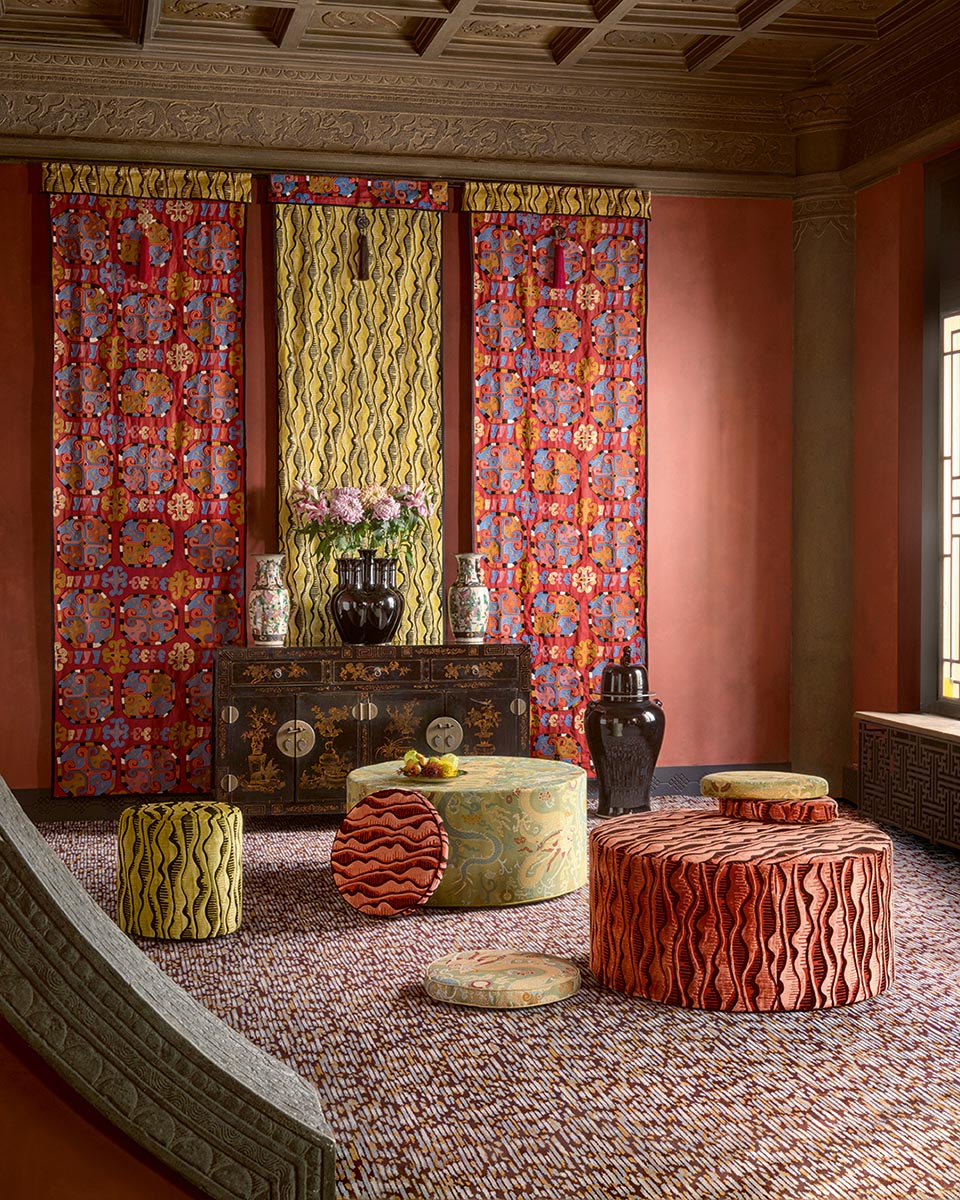 Danse du Dragon Fabric by Pierre Frey shown in a room setting (view 1)