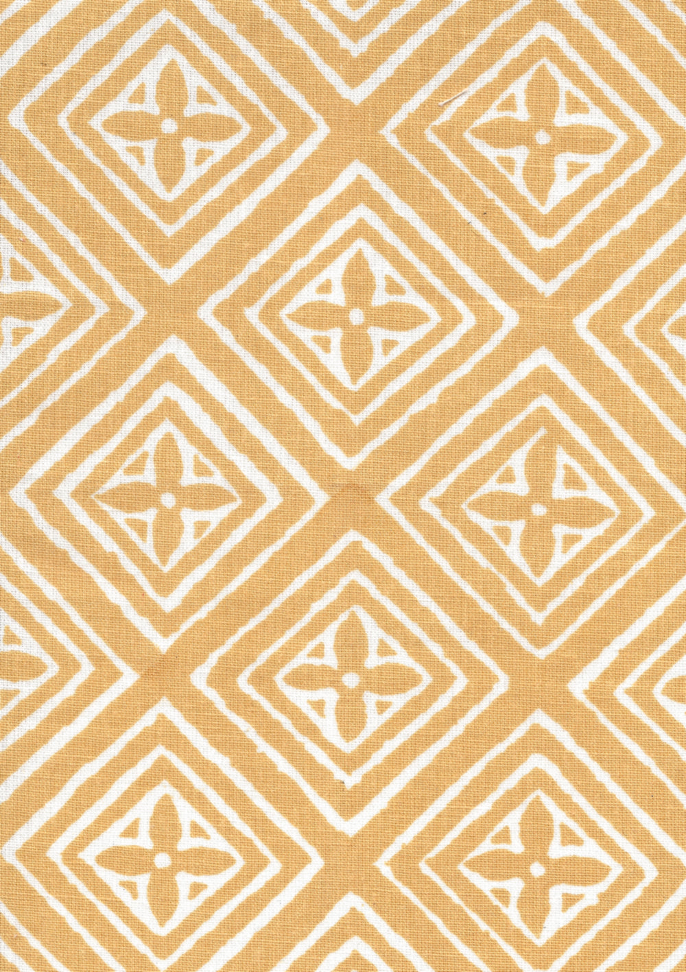 Fiorentina Dark Yellow on White fabric by China Seas