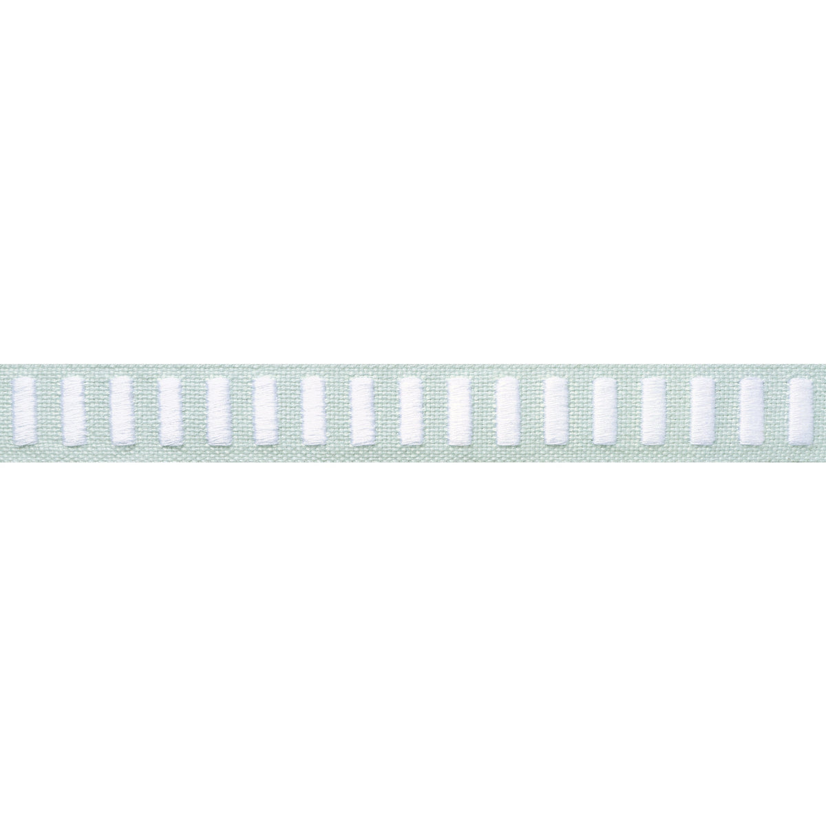Dash Tape Trim by Thibaut in White on Mist (E12128)