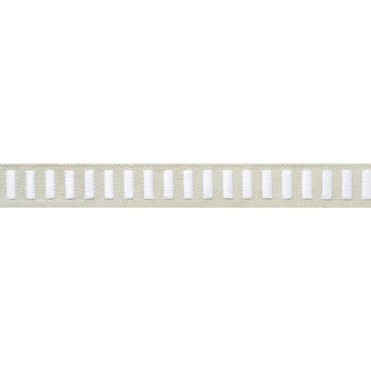Dash Tape Trim by Thibaut in White on Linen (E12135)