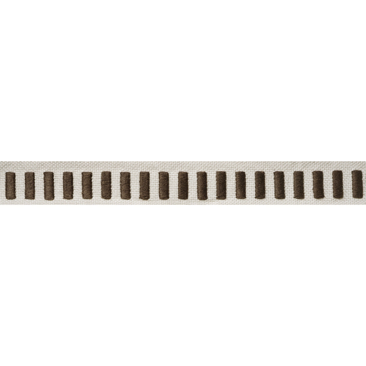 Dash Tape Trim by Thibaut in Chocolate on Linen (E12138)