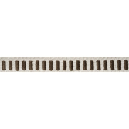 Dash Tape Trim by Thibaut in Chocolate on Linen (E12138)
