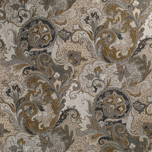 Elizabeth Paisley Fabric by de Le Cuona in Partridge