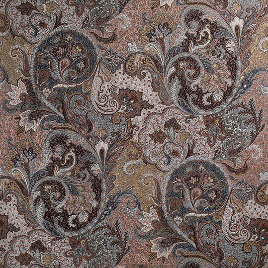 Elizabeth Paisley Fabric by de Le Cuona in Pheasant