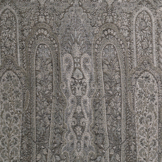 Heirloom Linen Paisley Fabric by de Le Cuona in Celadon