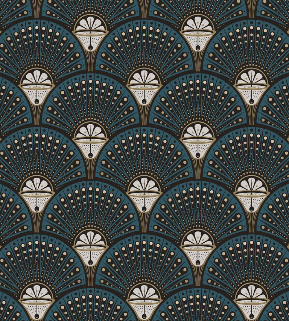 Deco Martini Wallpaper by Divine Savages Teal