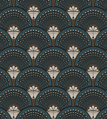 Deco Martini Wallpaper by Divine Savages Teal