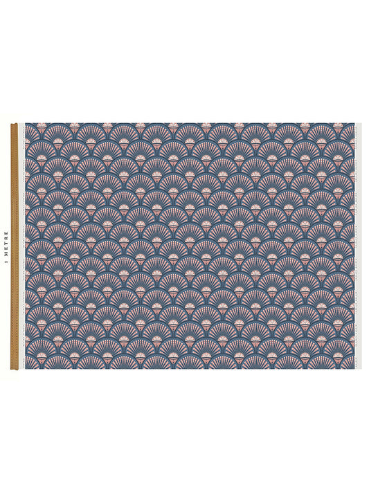 Deco Martini Linen Fabric by Divine Savages in Blush, pattern swatch