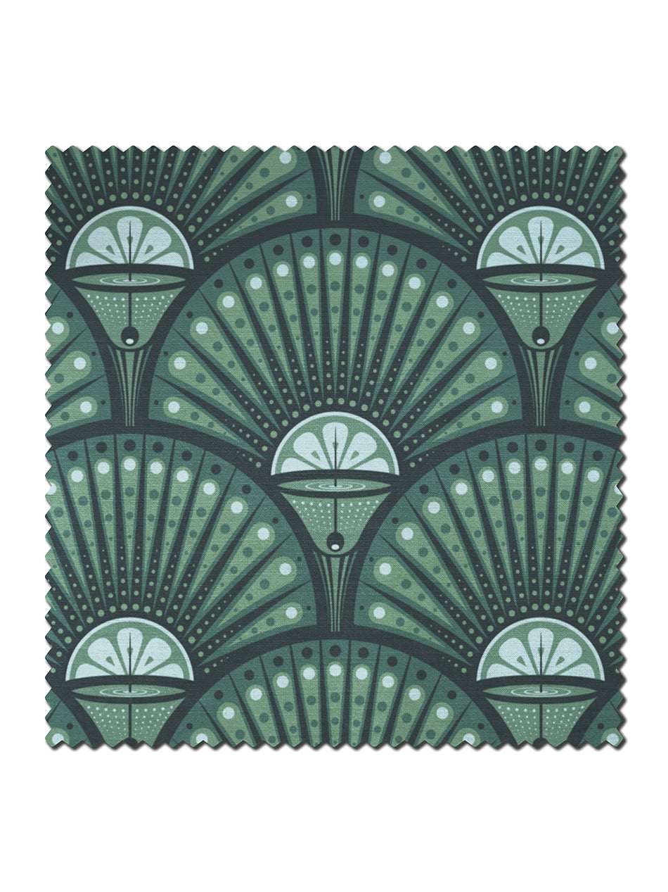 Deco Martini Velvet Fabric by Divine Savages in Arsenic, pattern swatch