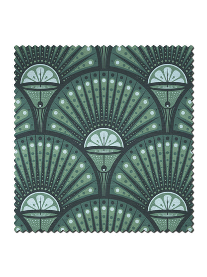 Deco Martini Velvet Fabric by Divine Savages in Arsenic, pattern swatch
