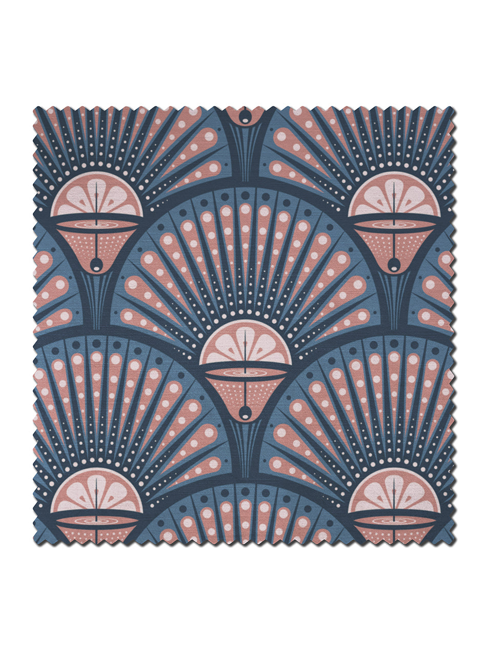 Deco Martini Velvet Fabric by Divine Savages in Blush, pattern swatch