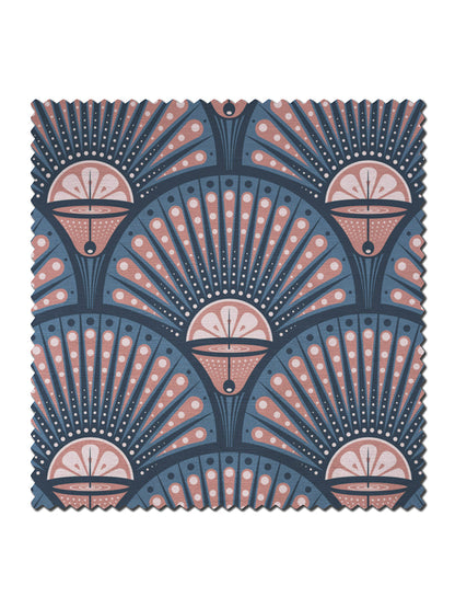 Deco Martini Velvet Fabric by Divine Savages in Blush, pattern swatch
