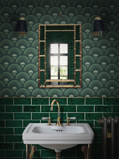 Deco Martini Wallpaper by Divine Savages in Arsenic, room setting