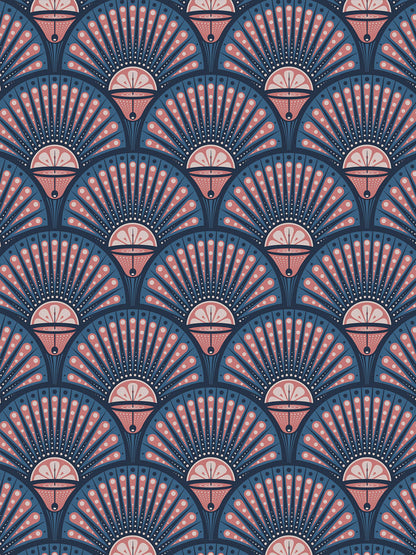Deco Martini Wallpaper by Divine Savages in Blush, pattern swatch