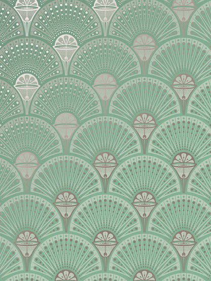 Deco Martini Wallpaper by Divine Savages in Copper Patina, pattern swatch