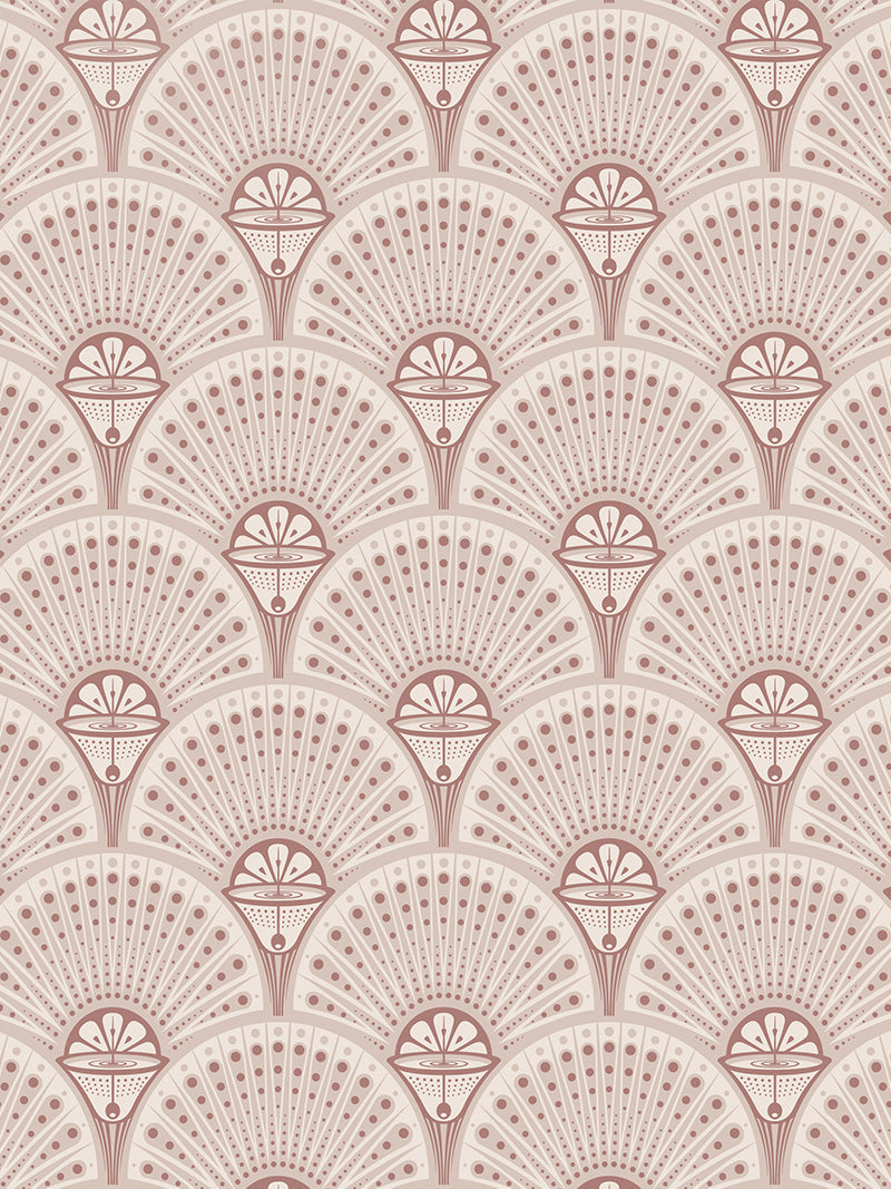 Deco Martini Wallpaper by Divine Savages in Rose Gold, pattern swatch