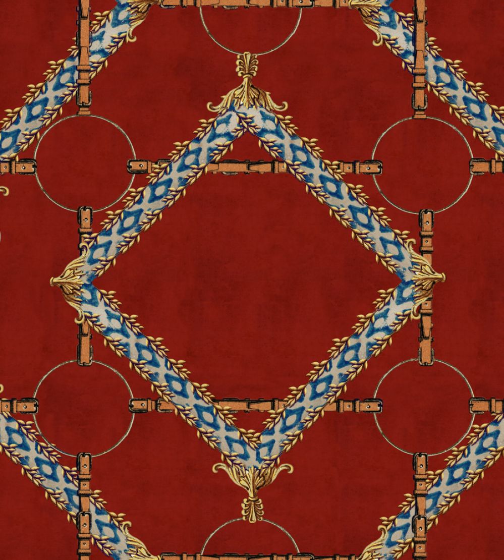 Decorative Harness Wallpaper by MINDTHEGAP Burgundy