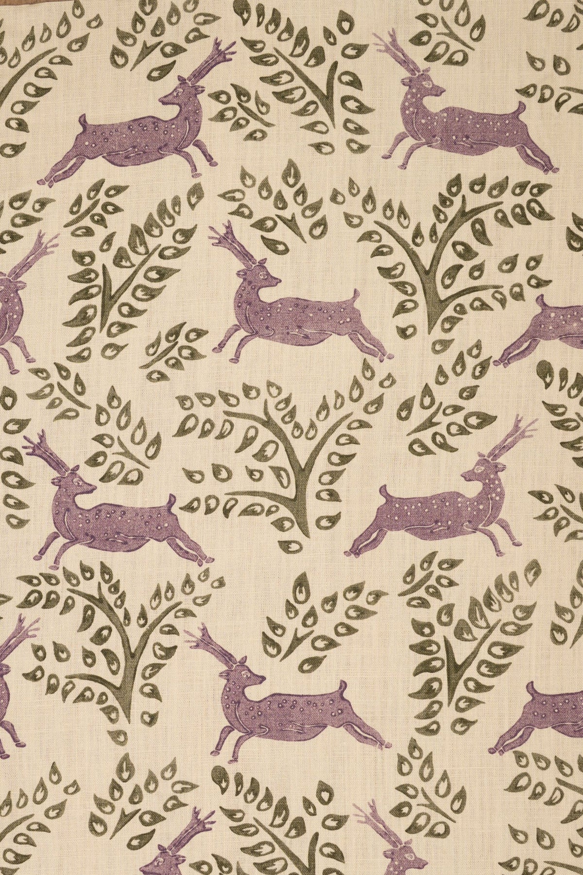 Deer Deer Fabric by Jean Monro in Azure Ochre