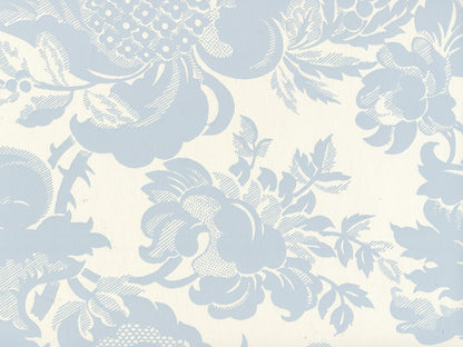 Des Gardes Soft Windsor Blue on Off White wallpaper by Quadrille