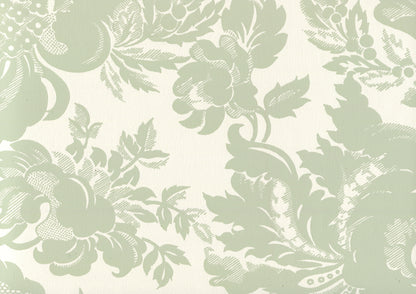 Des Gardes Soft French Green on Off White wallpaper by Quadrille