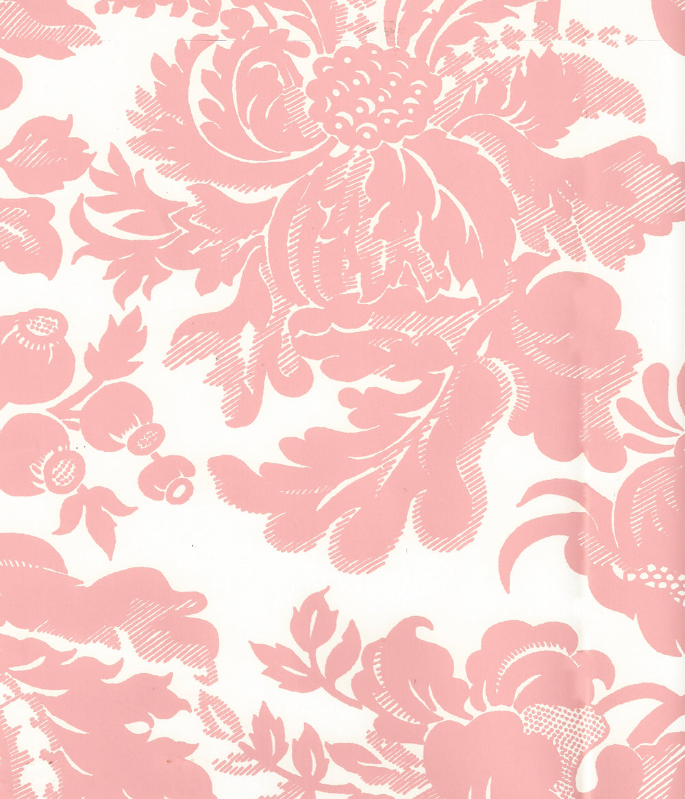Des Gardes Soft Pink on Off White wallpaper by Quadrille