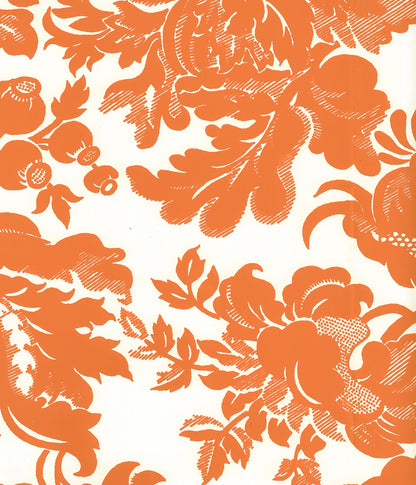 Des Gardes Terracotta on Off White wallpaper by Quadrille