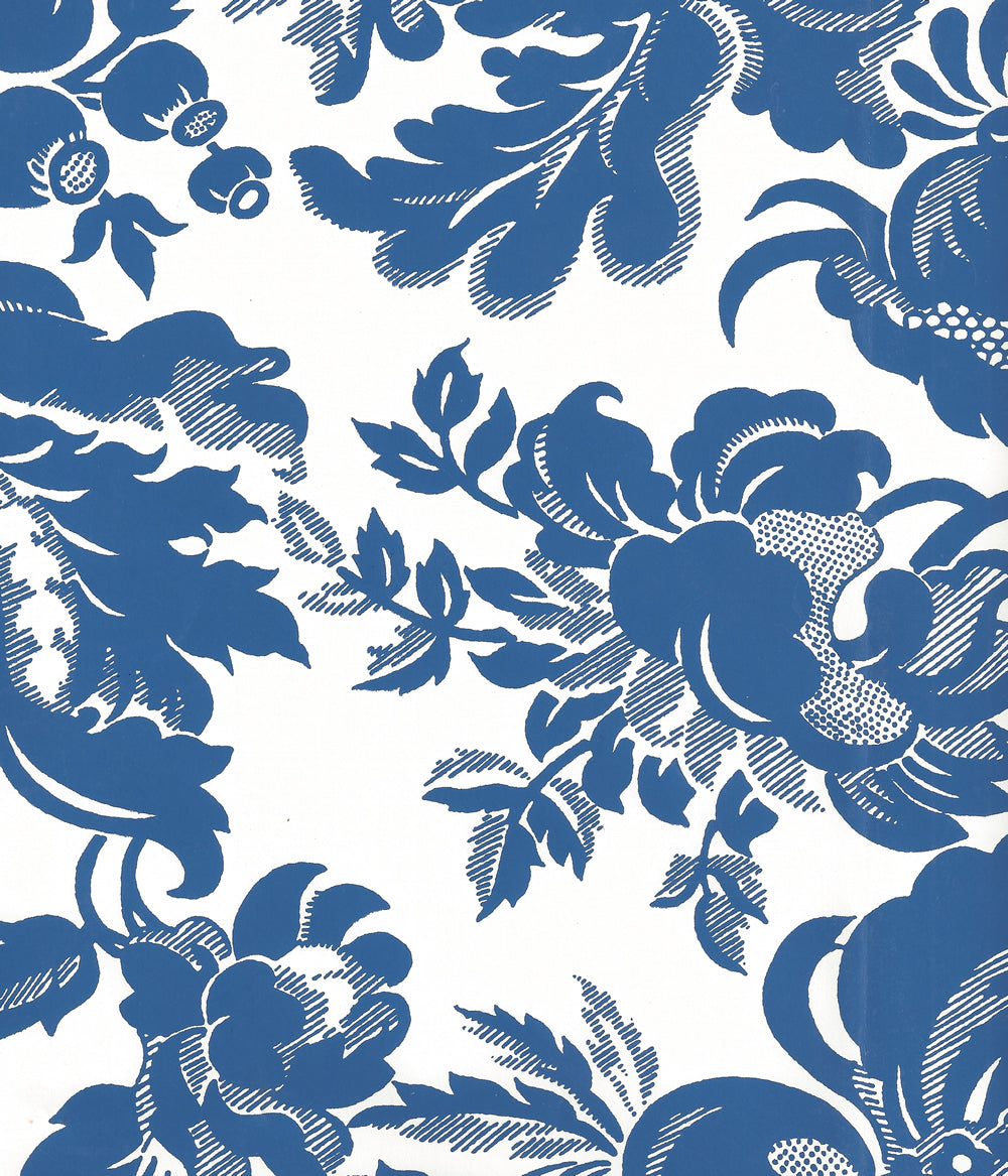Des Gardes New Navy on Off White wallpaper by Quadrille
