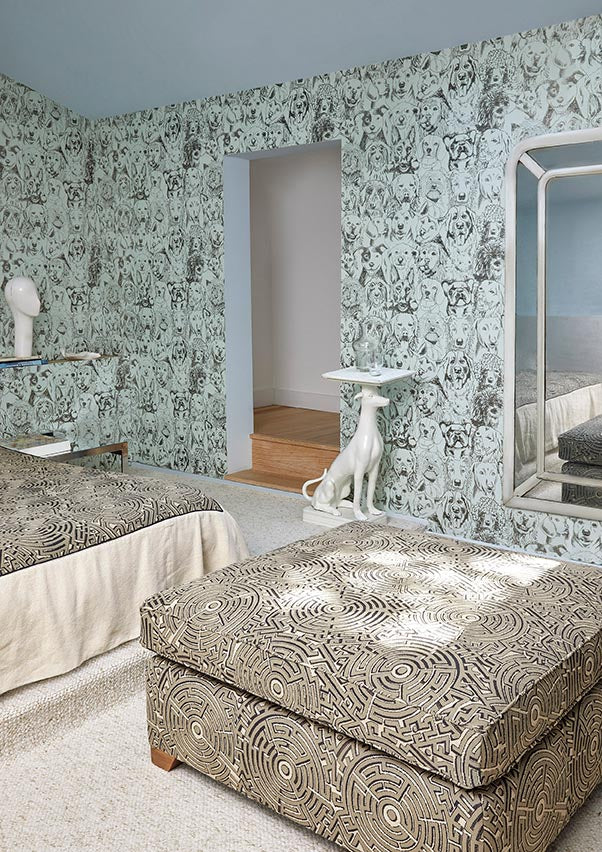 Designer Dogs Fabric by Pierre Frey shown in a room setting (view 1)
