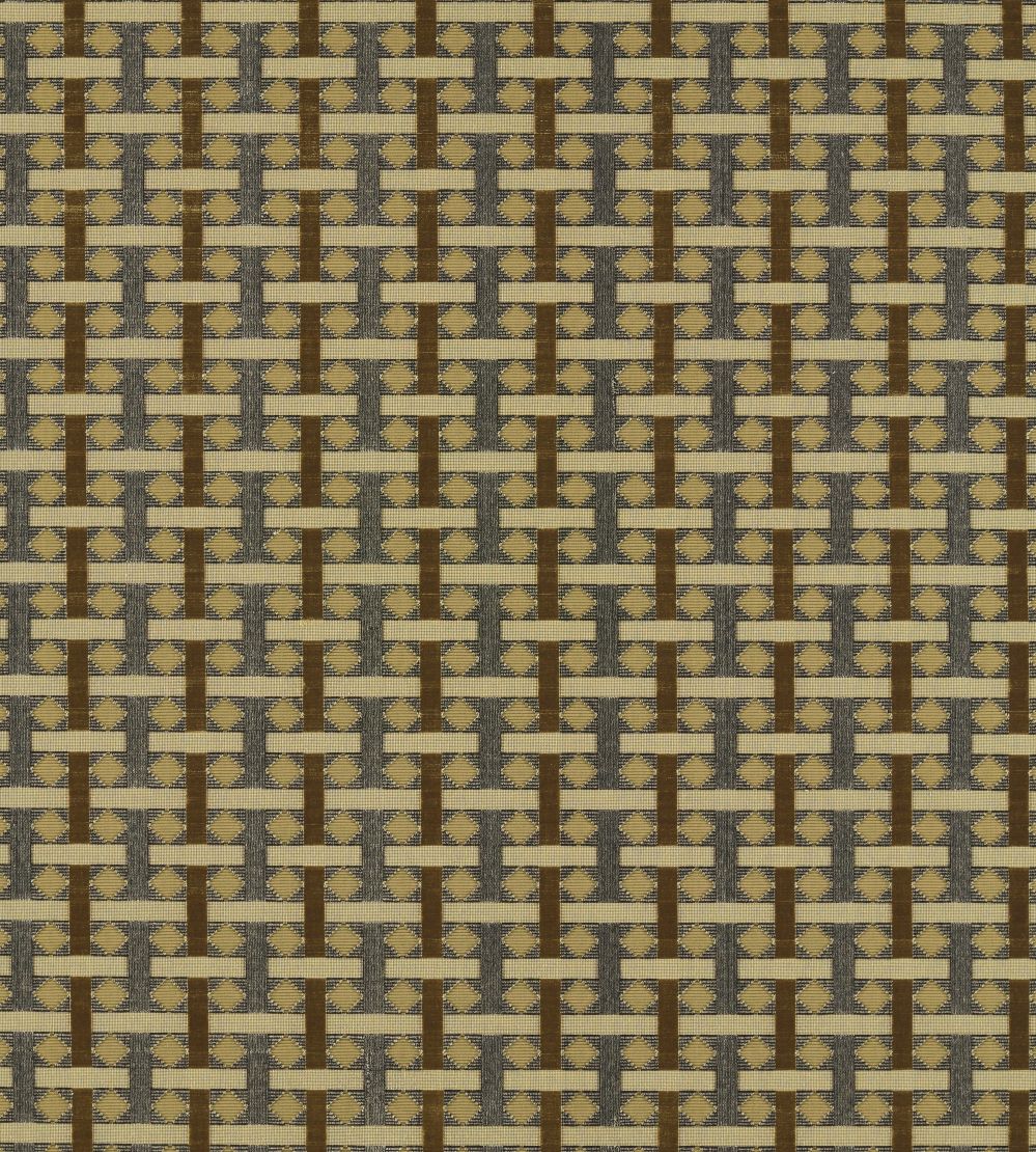 Diamond check Fabric by Zoffany Old Gold