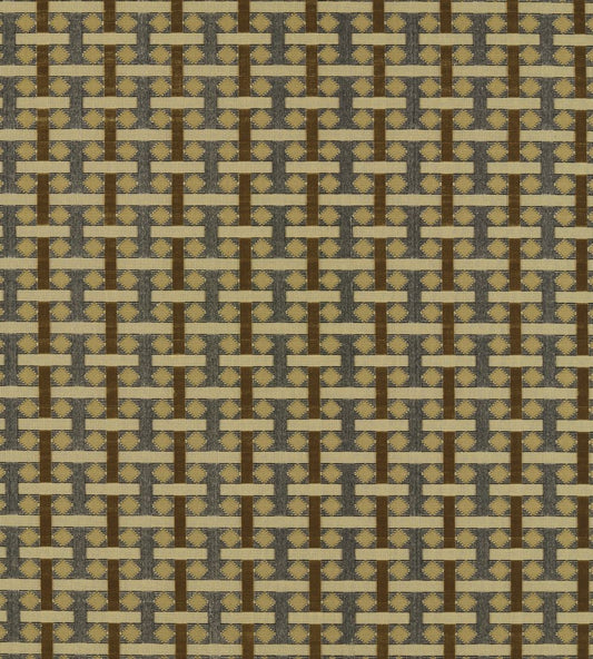 Diamond check Fabric by Zoffany Old Gold