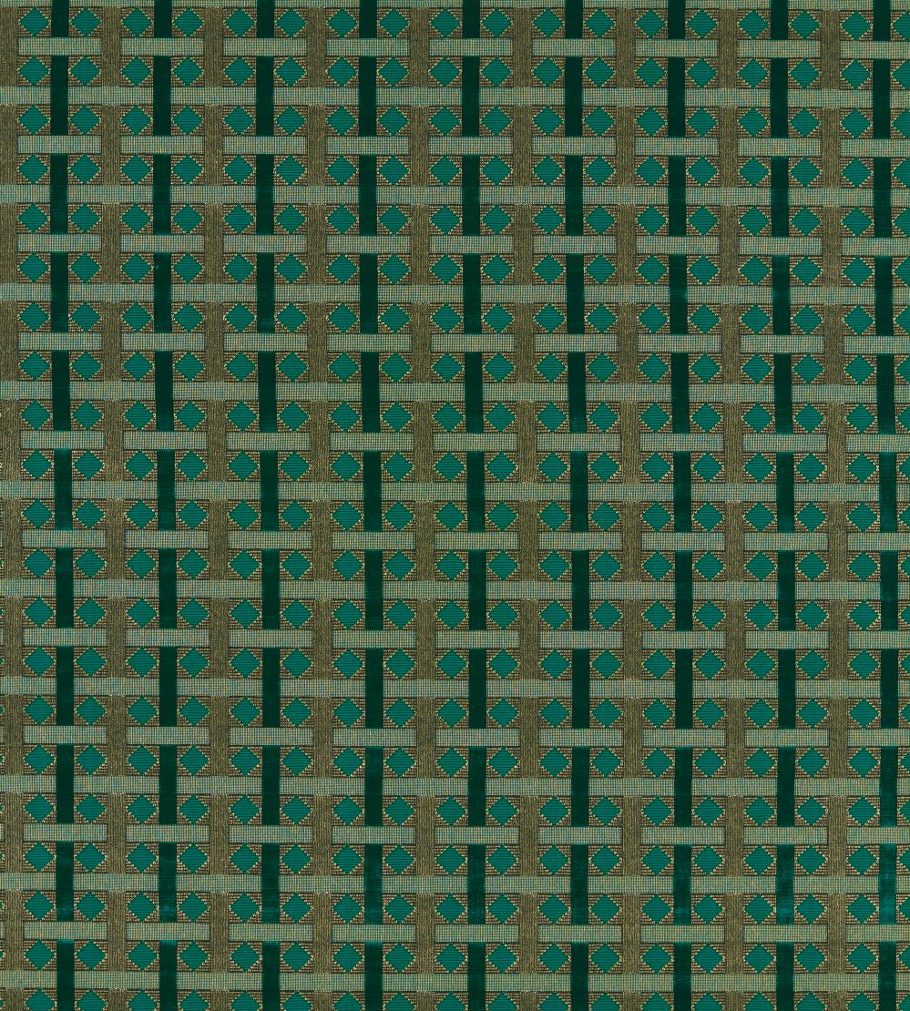 Diamond check Fabric by Zoffany Poison