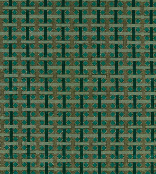 Diamond check Fabric by Zoffany Poison