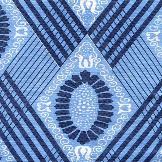 Diamond Tracery French Blue Navy fabric by Quadrille