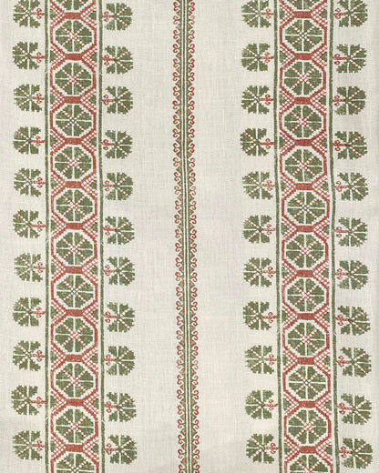Dianthe Fabric by Fleurons d'Hélène in Asparagus