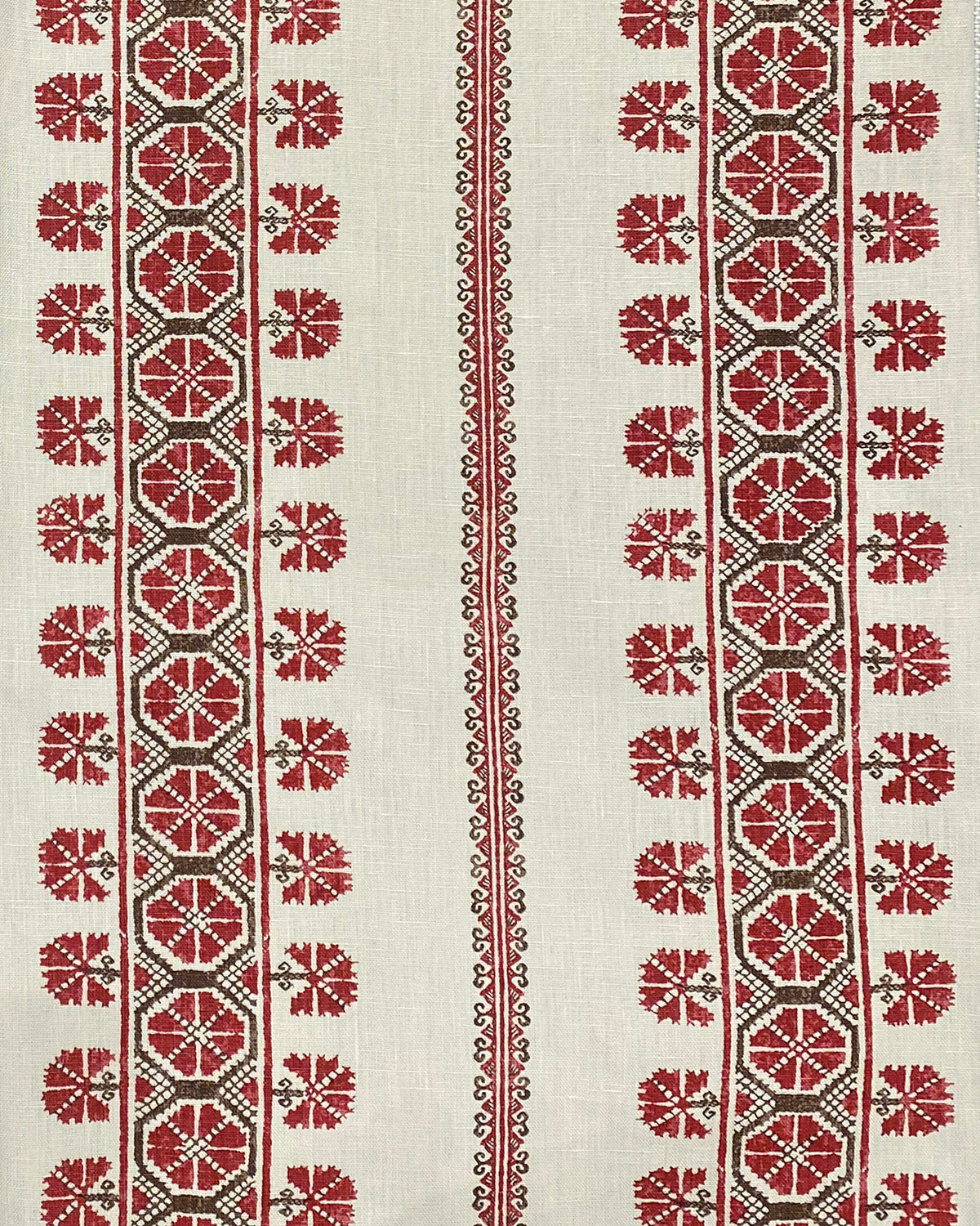 Dianthe Fabric by Fleurons d'Hélène in Scarlet